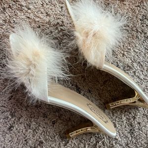 Never worn fluffy heel! So glam for brides and girls nights!
